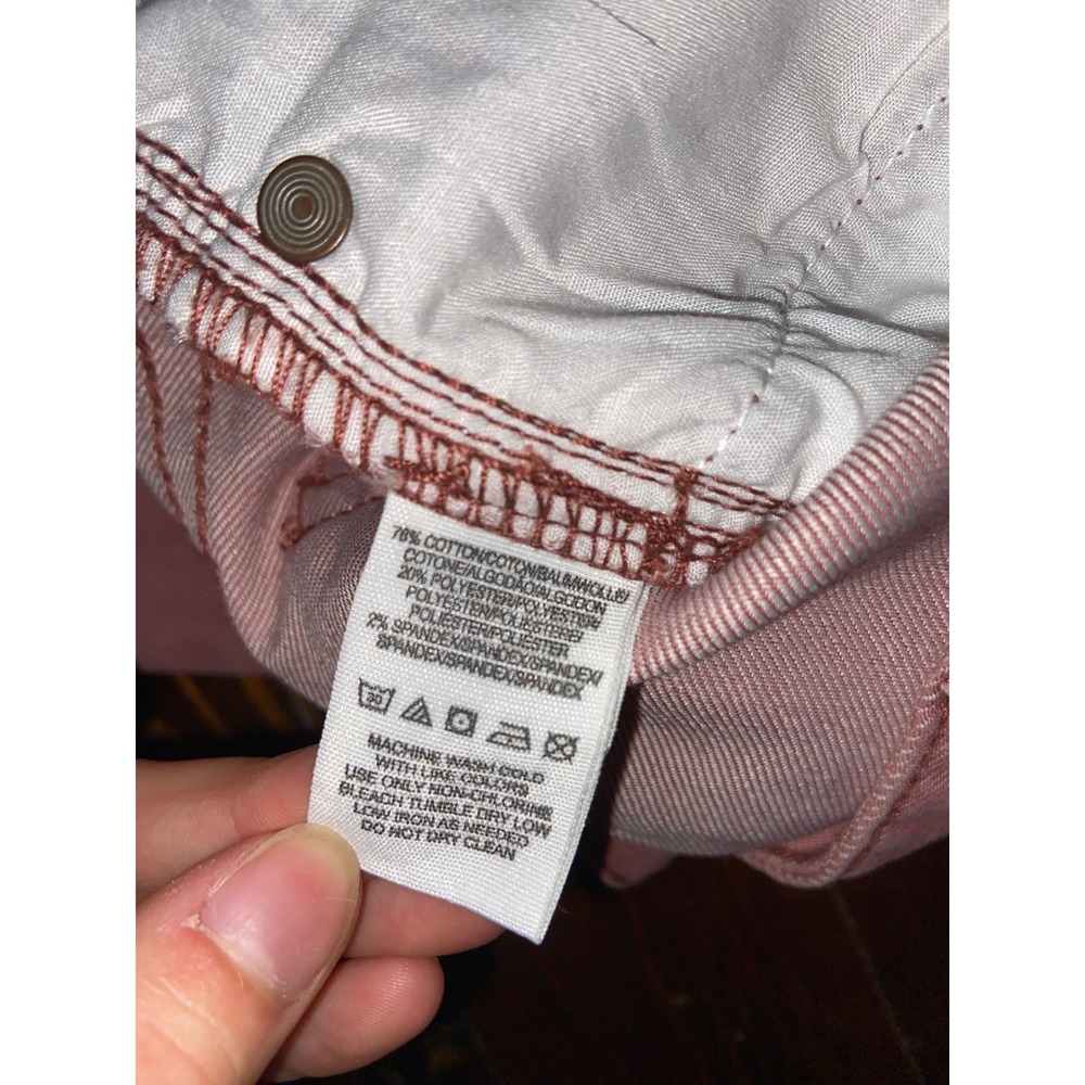Free People Pink Chevron Tribal Graphic Print Skinny Jeans Rose Mauve Boho 27 - Picture 6 of 6